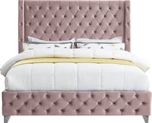 Load image into Gallery viewer, Savan Pink Velvet Queen Bed
