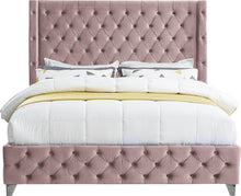 Load image into Gallery viewer, Savan Pink Velvet King Bed
