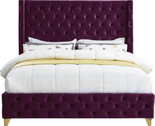 Load image into Gallery viewer, Savan Purple Velvet Full Bed
