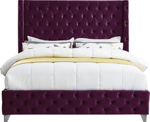 Load image into Gallery viewer, Savan Purple Velvet King Bed
