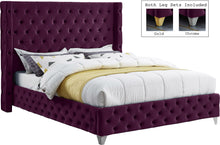 Load image into Gallery viewer, Savan Purple Velvet King Bed
