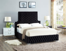 Load image into Gallery viewer, Sedona Black Velvet Queen Bed
