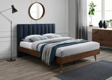 Load image into Gallery viewer, Vance Navy Linen Fabric Queen Bed (3 Boxes)

