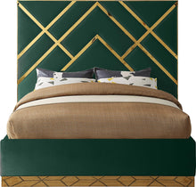 Load image into Gallery viewer, Vector Green Velvet Queen Bed

