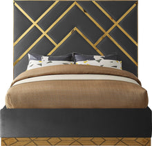 Load image into Gallery viewer, Vector Grey Velvet King Bed
