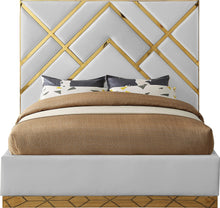 Load image into Gallery viewer, Vector White Faux Leather Queen Bed
