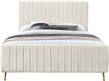 Load image into Gallery viewer, Zara Cream Velvet Queen Bed (3 Boxes)

