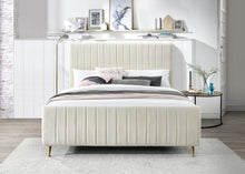 Load image into Gallery viewer, Zara Cream Velvet King Bed (3 Boxes)
