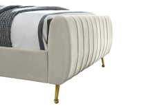Load image into Gallery viewer, Zara Cream Velvet Queen Bed (3 Boxes)
