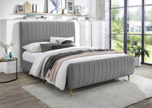 Load image into Gallery viewer, Zara Grey Velvet King Bed (3 Boxes)
