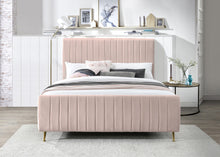 Load image into Gallery viewer, Zara Pink Velvet Queen Bed (3 Boxes)
