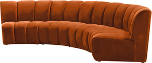 Infinity Cognac Velvet 4pc. Modular Sectional