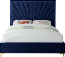 Load image into Gallery viewer, Eclipse Navy Velvet Queen Bed
