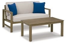 Load image into Gallery viewer, Fynnegan Outdoor Loveseat with Table (Set of 2)
