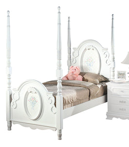 Flora White Twin Bed