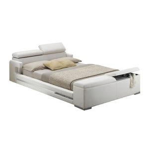 Layla White PU Eastern King Bed