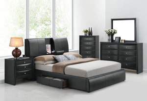 Kofi Black PU Eastern King Bed