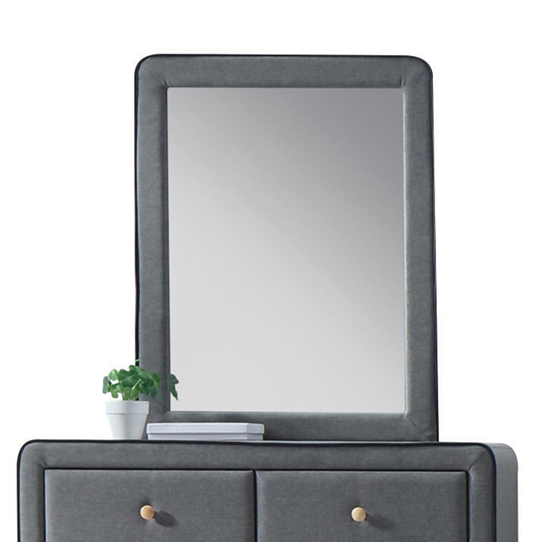 Valda Light Gray Fabric Mirror