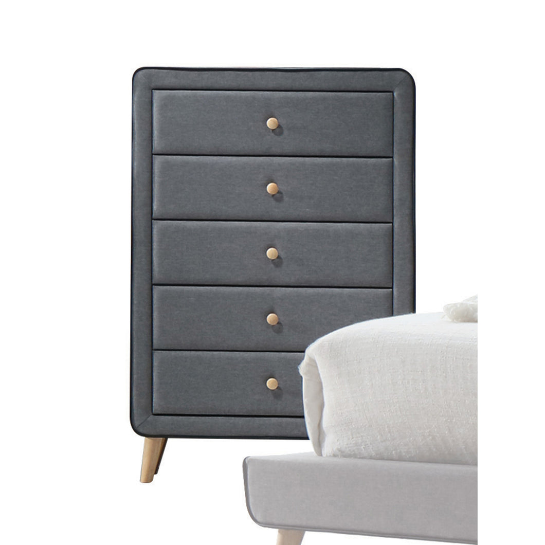 Valda Light Gray Fabric Chest