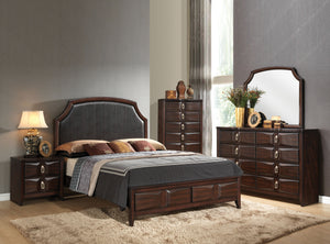 Lancaster Espresso PU & Espresso Queen Bed