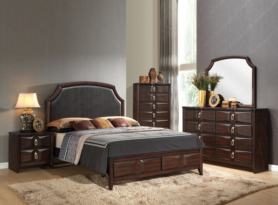 Lancaster Espresso PU & Espresso Eastern King Bed