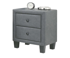 Saveria 2-Tone Gray PU Nightstand