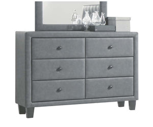 Saveria 2-Tone Gray PU Dresser
