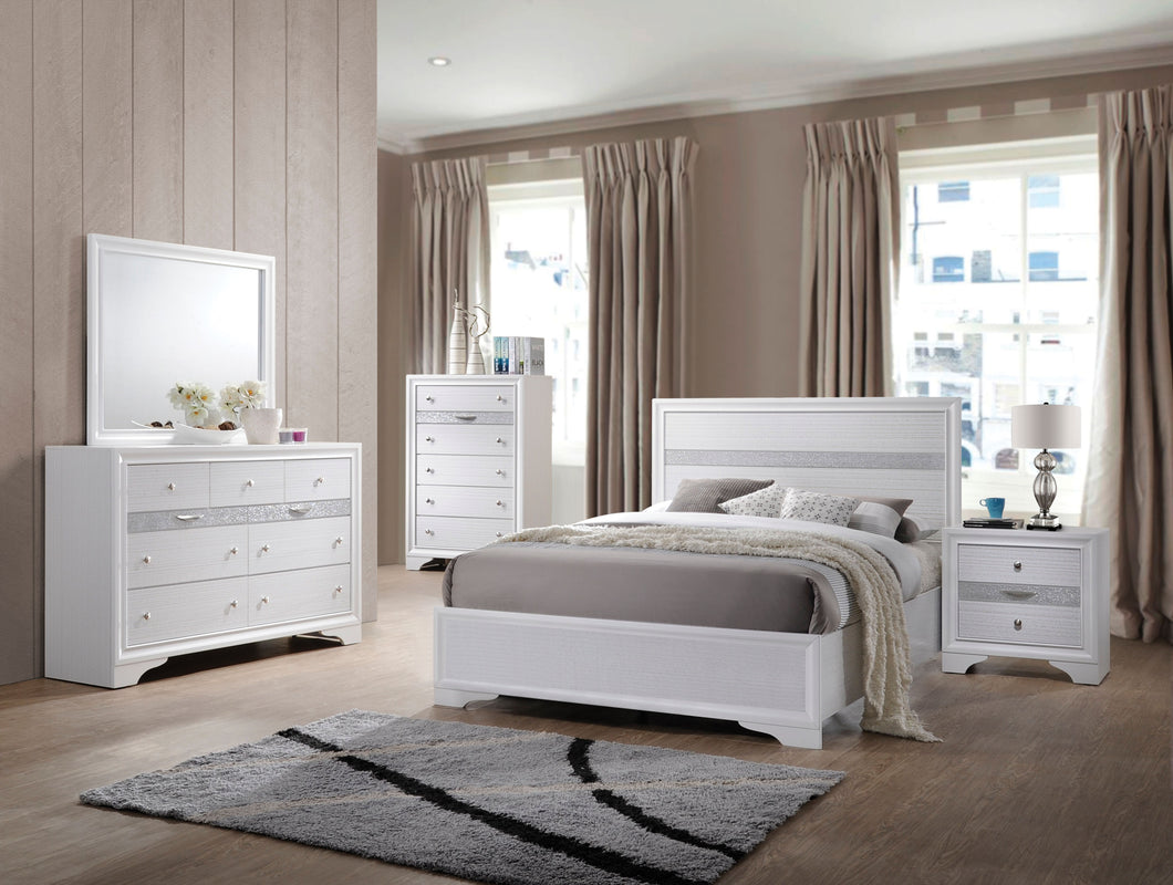 Naima White Twin Bed