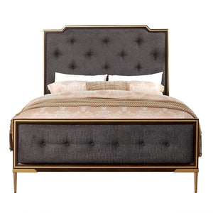 Eschenbach Charcoal Fabric & Cherry Queen Bed