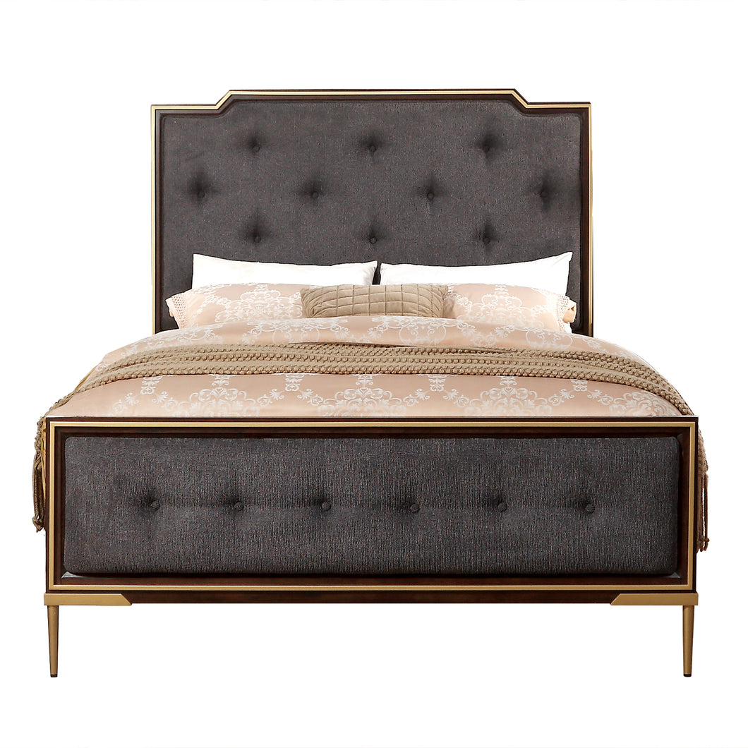 Eschenbach Charcoal Fabric & Cherry Queen Bed