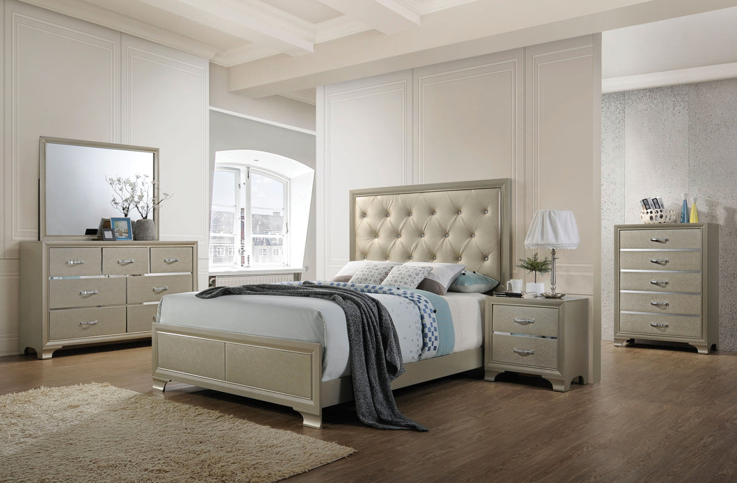 Carine PU & Champagne Queen Bed