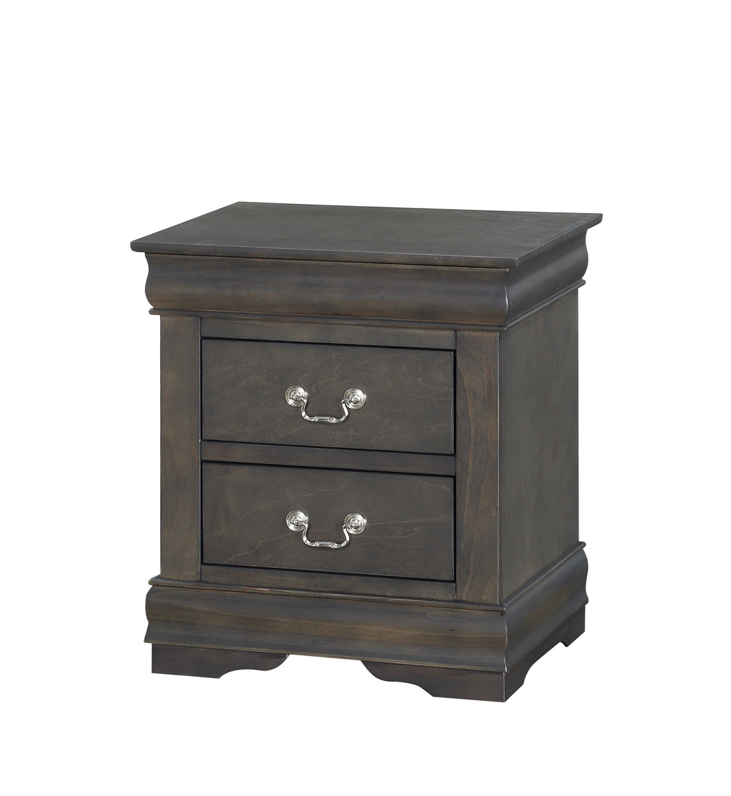 Louis Philippe Dark Gray Nightstand