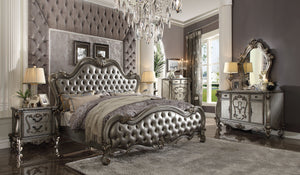 Versailles II Silver PU & Antique Platinum Eastern King Bed