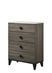 Avantika Faux Marble & Rustic Gray Oak Chest