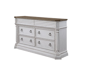 York Shire Antique White & Dark Charcoal Dresser