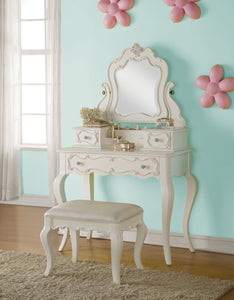 Edalene Pearl White Vanity & Mirror