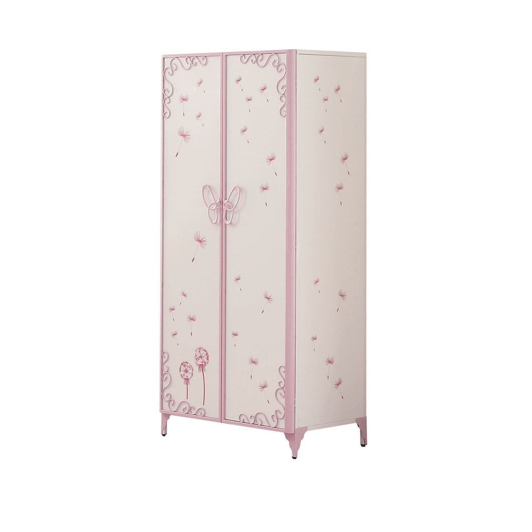 Priya II White & Light Purple Armoire