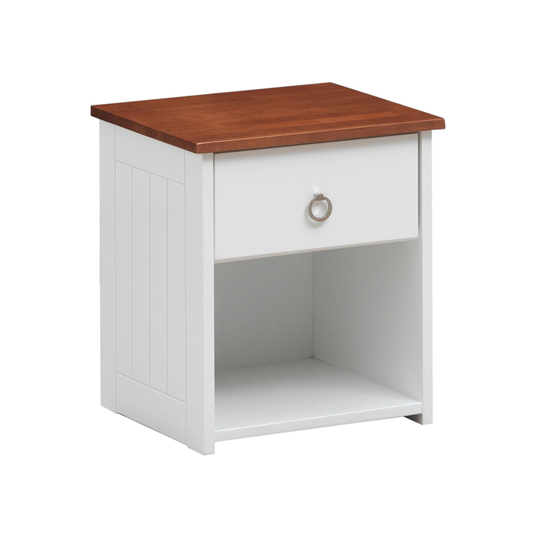 Farah White & Oak Nightstand