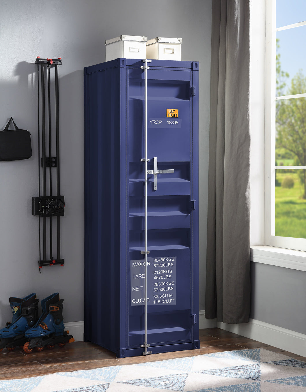 Cargo Blue Wardrobe (Single Door)