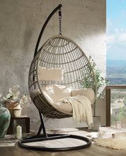 Load image into Gallery viewer, Vasant Fabric &amp; Wicker Patio Swing Chair with Stand
