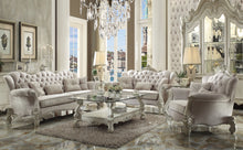 Load image into Gallery viewer, Versailles Ivory Velvet &amp; Bone White Sofa w/5 Pillows
