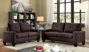 Platinum II Chocolate Linen Sofa & Loveseat