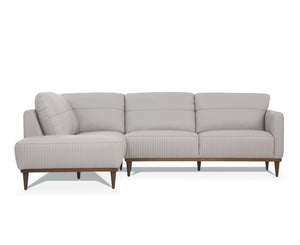 Tampa Pearl Gray Leather Sectional Sofa