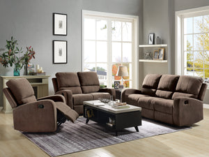 Livino Brown Fabric Sofa (Motion)