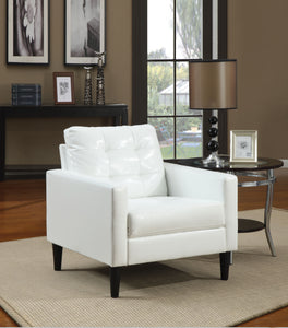 Balin White PU Accent Chair