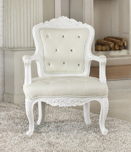 Pascal White Frame & PU Accent Chair