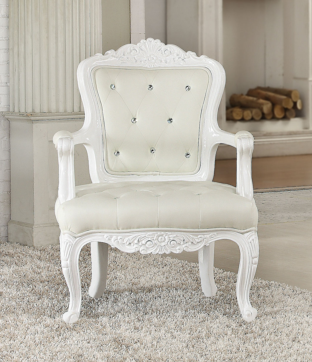 Pascal White Frame & PU Accent Chair