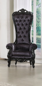 Raven Black Frame & Black Fabric Accent Chair