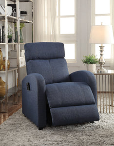 Concha Blue Fabric Recliner w/Power Lift