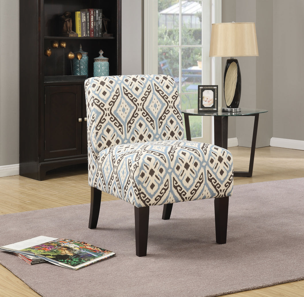 Ollano Pattern Fabric (Blue) Accent Chair